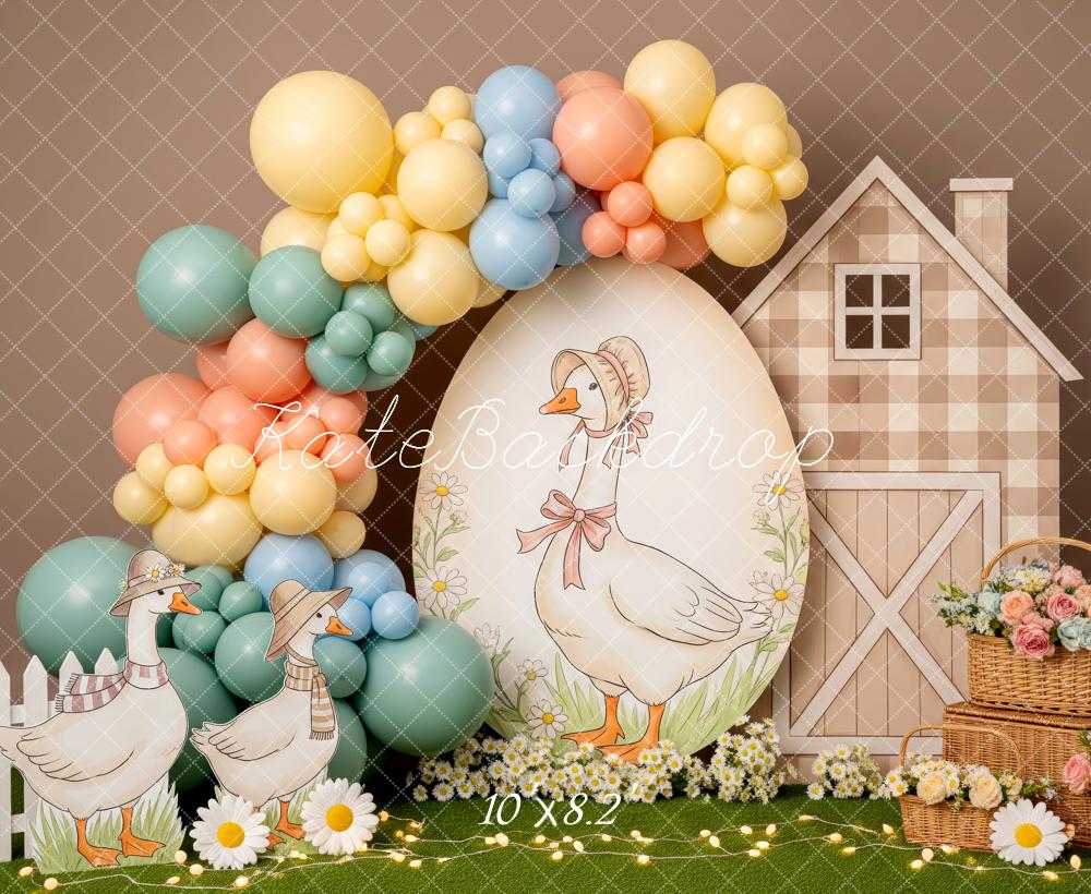 Kate Easter Geese Pastel Balloons Barn Backdrop Designed by Patty Robert - Image 6