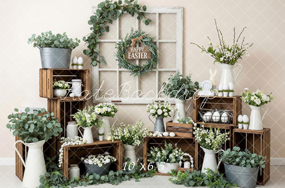 Kate Easter Greenery Wooden Crates Backdrop Designed by Patty Robert - Image 4