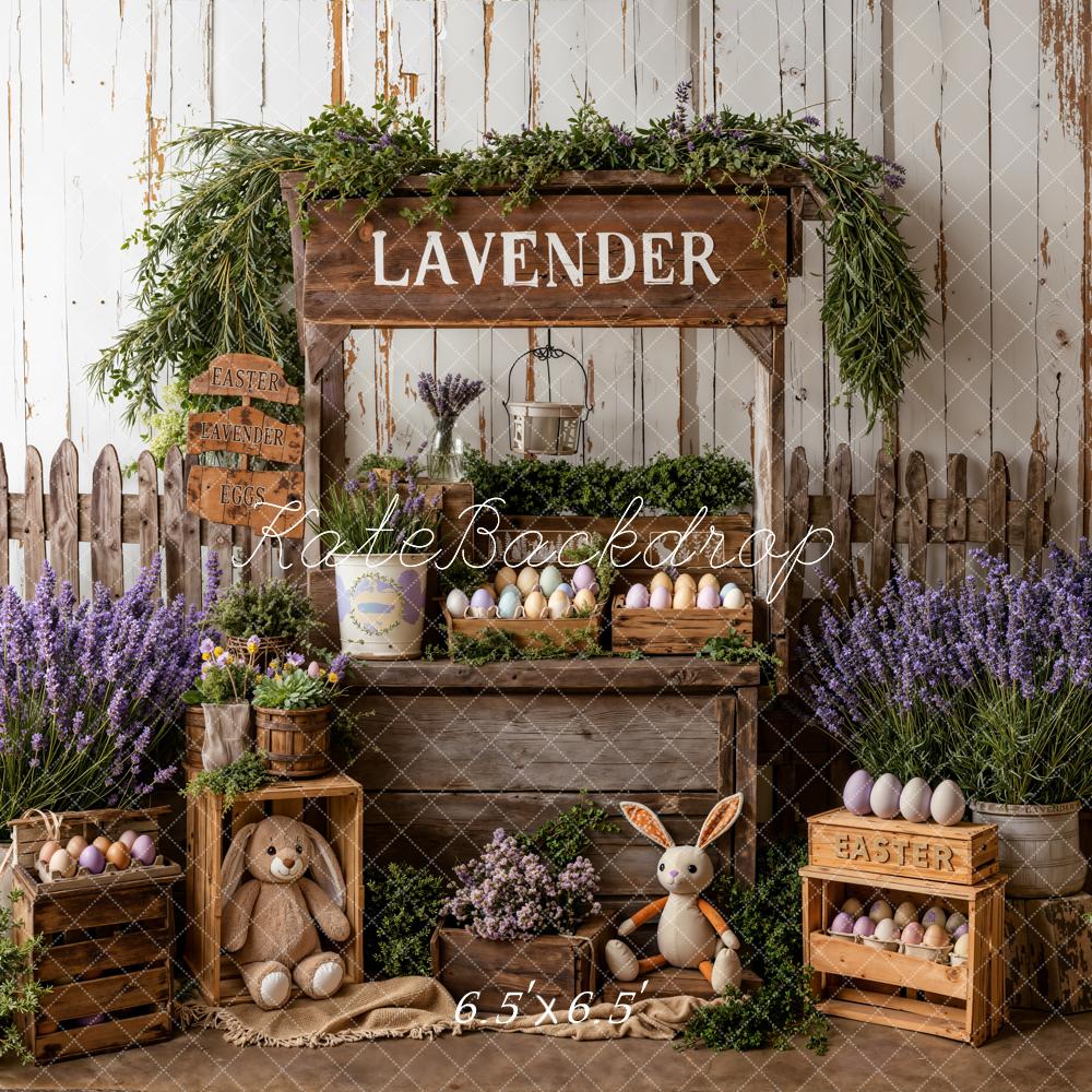 Kate Easter Lavender Eggs Plush Bunny Backdrop Designed by Emetselch - Image 2