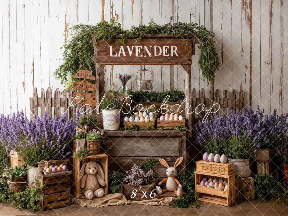 Kate Easter Lavender Eggs Plush Bunny Backdrop Designed by Emetselch - Image 3