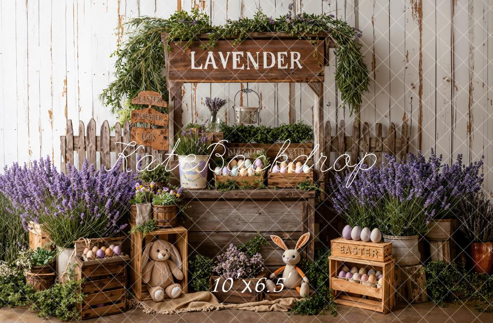 Kate Easter Lavender Eggs Plush Bunny Backdrop Designed by Emetselch - Image 4