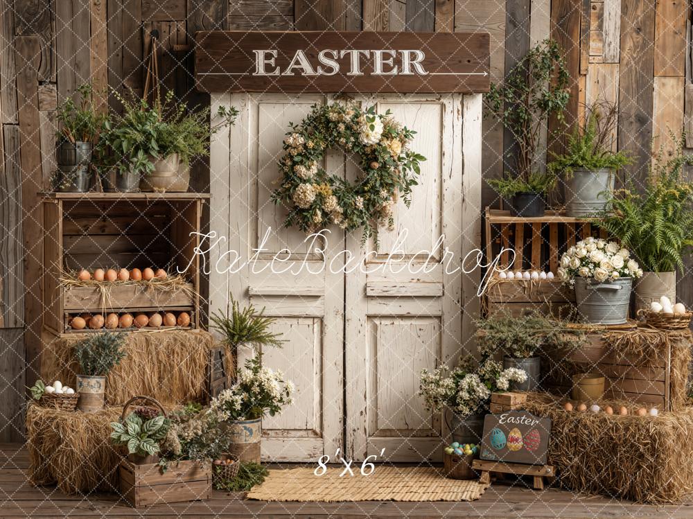 Kate Easter Rustic Eggs Fleece Backdrop Designed by Emetselch