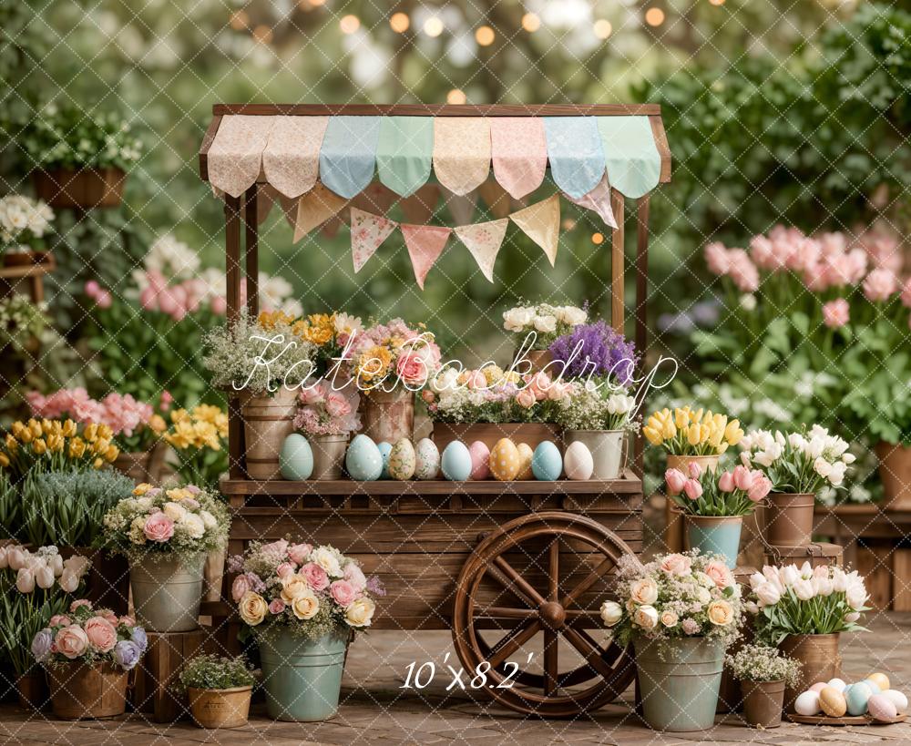 Kate Easter/Spring Flower Cart Eggs Backdrop Designed by Emstselch - Image 6