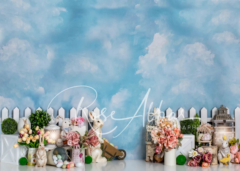 Kate Easter/spring Garden Blue Sky Backdrop Designed By Rose Abbas