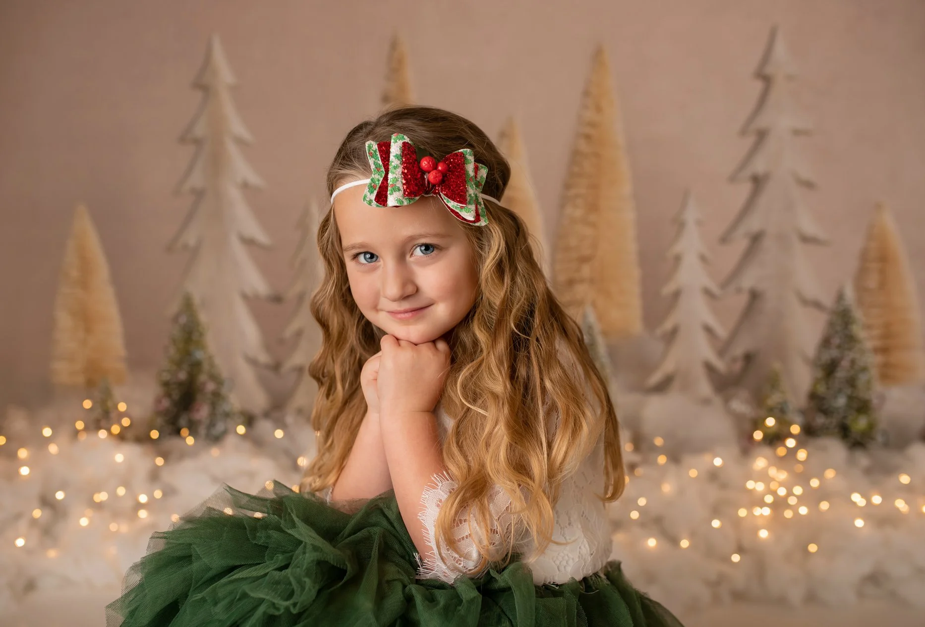 Kate Elegant Christmas Trees with Glitter Backdrop Designed By Mandy Ringe Photography