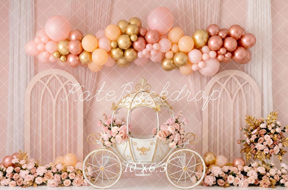 Kate Fairy Carriage Balloon Arch Pink Backdrop Designed by Patty Robert - Image 4