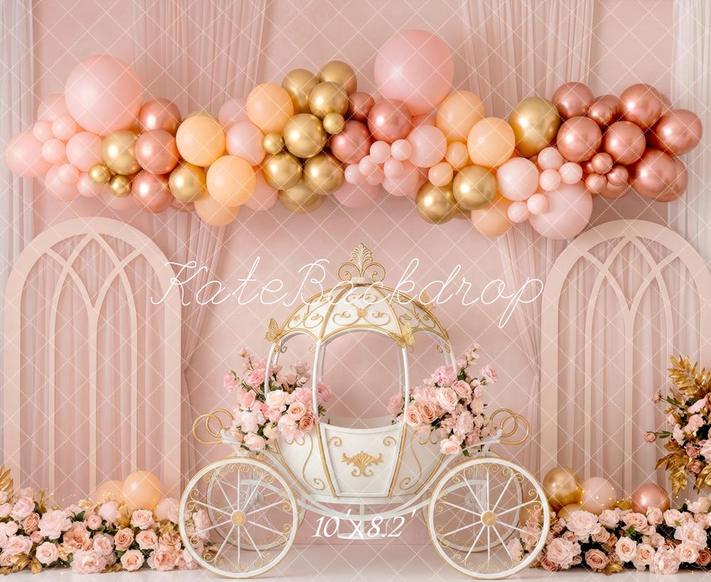 Kate Fairy Carriage Balloons Arch Fleece Backdrop Designed by Patty Robert - Image 3