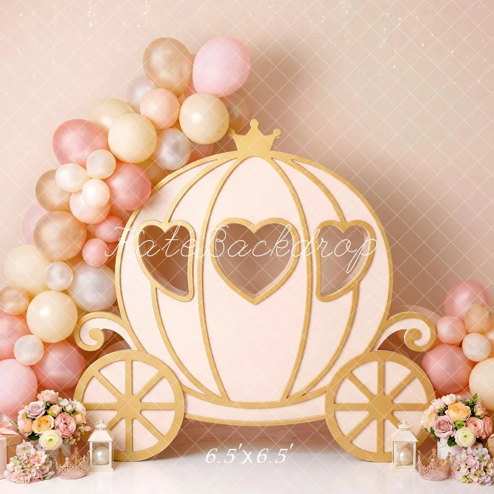 Kate Fairy Carriage Balloons Pink Backdrop Designed by Patty Robert - Image 2