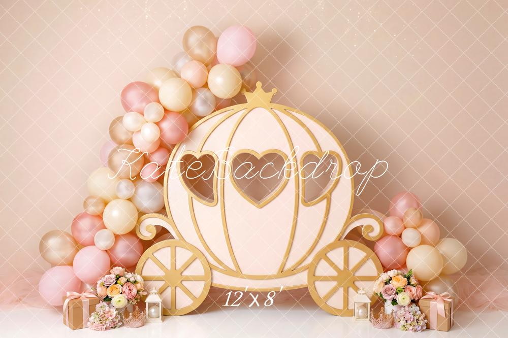 Kate Fairy Carriage Balloons Pink Fleece Backdrop Designed by Patty Robert - Image 4