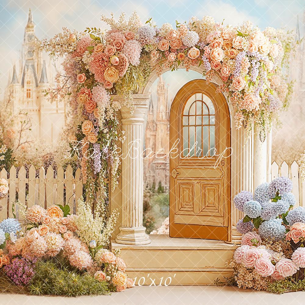 Kate Fairy Castle Door Floral Arch Pastel Backdrop Designed by Chain Photography - Image 7
