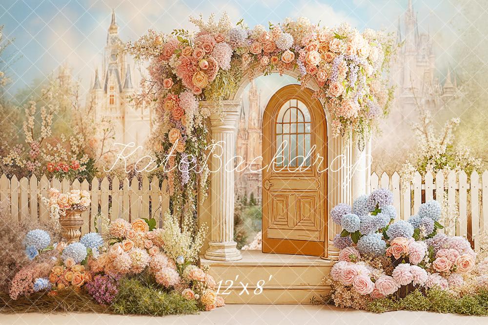 Kate Fairy Castle Door Floral Arch Pastel Backdrop Designed by Chain Photography - Image 8