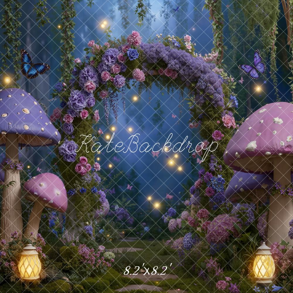 Kate Fairy Fantasy Arch Mushrooms Lanterns Backdrop Designed by Emetselch - Image 5