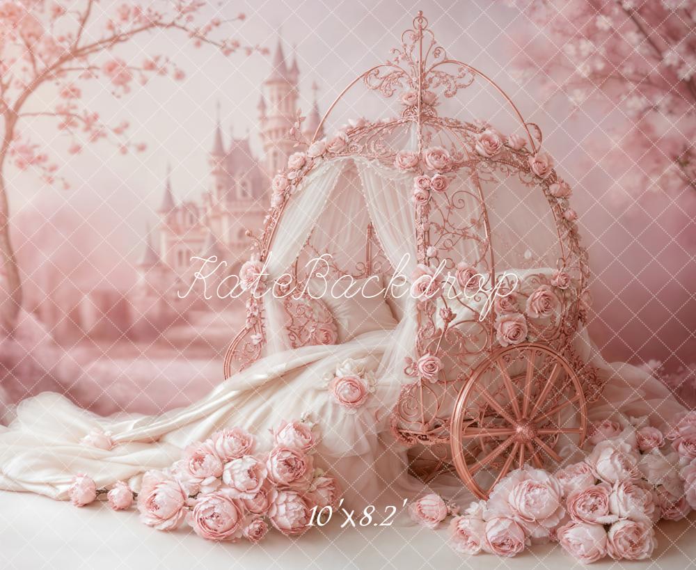 Kate Fairy Fantasy Carriage Castle Pink Backdrop Designed by Emetselch - Image 6