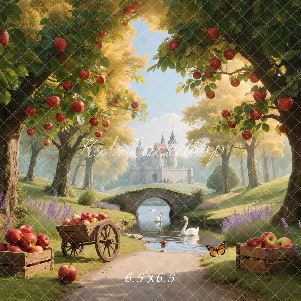 Kate Fairy Fantasy Castle Apples Swans Backdrop Designed by Emetselch - Image 2