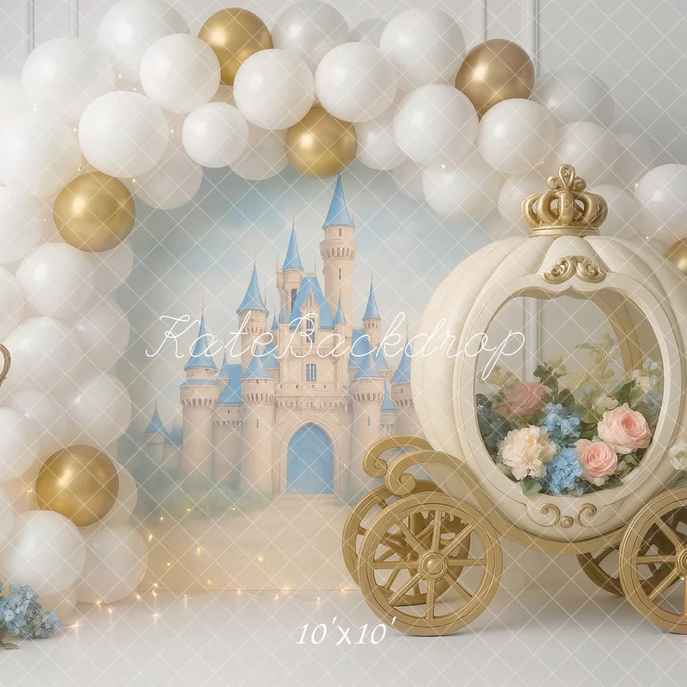 Kate Fairy Fantasy Castle Carriage Florals Balloons Backdrop Designed by Ashley Paul - Image 7