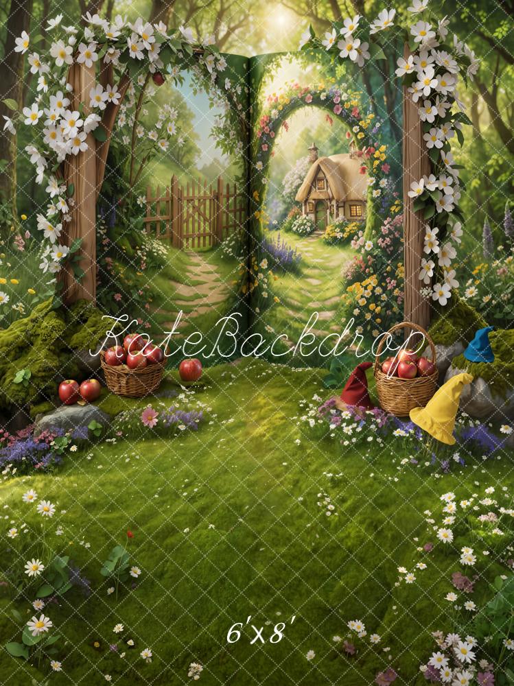 Kate Fairy Fantasy Cottage Forest Fleece Backdrop Designed by Chain Photography