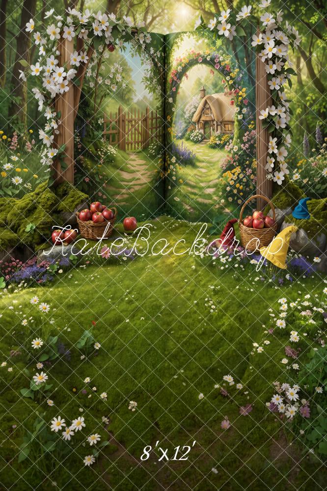 Kate Fairy Fantasy Cottage Forest Fleece Backdrop Designed by Chain Photography - Image 4