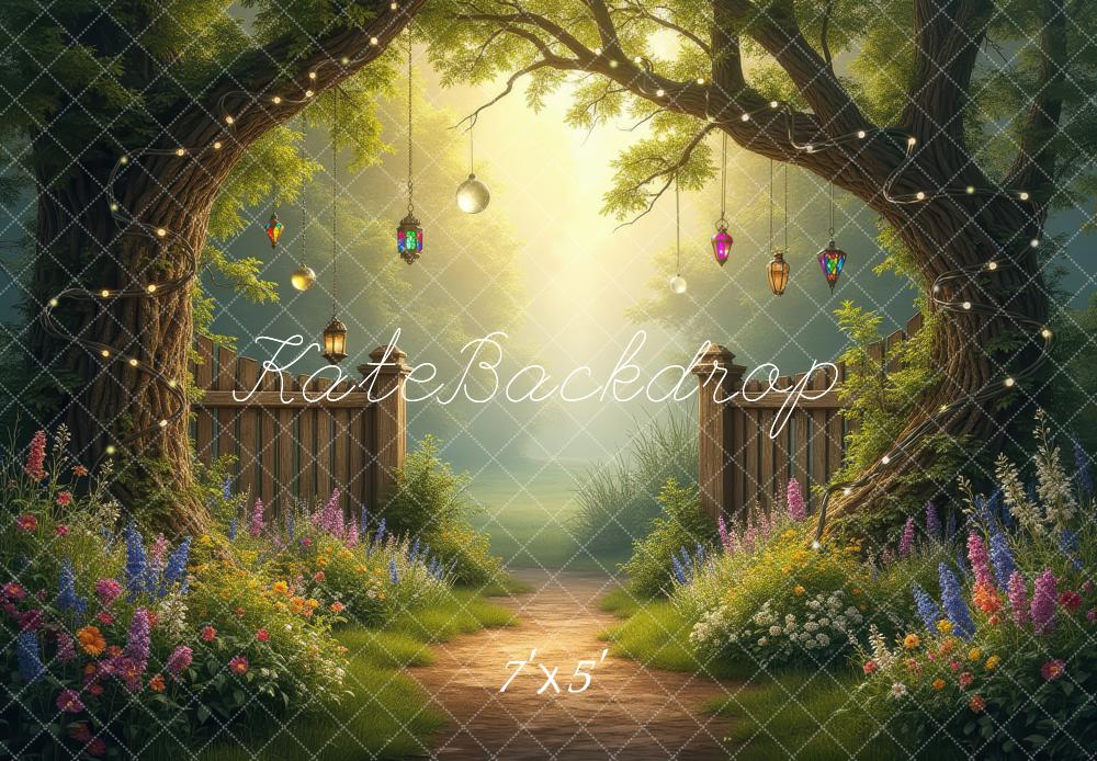 Kate Fairy Fantasy Garden Gate Backdrop Designed by Laura Bybee