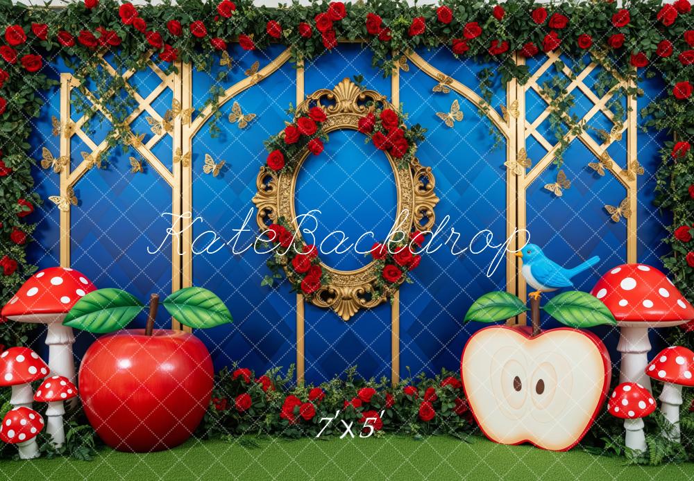 Kate Fairy Fantasy Gold Frame Apples Mushrooms Backdrop Designed by Patty Robert