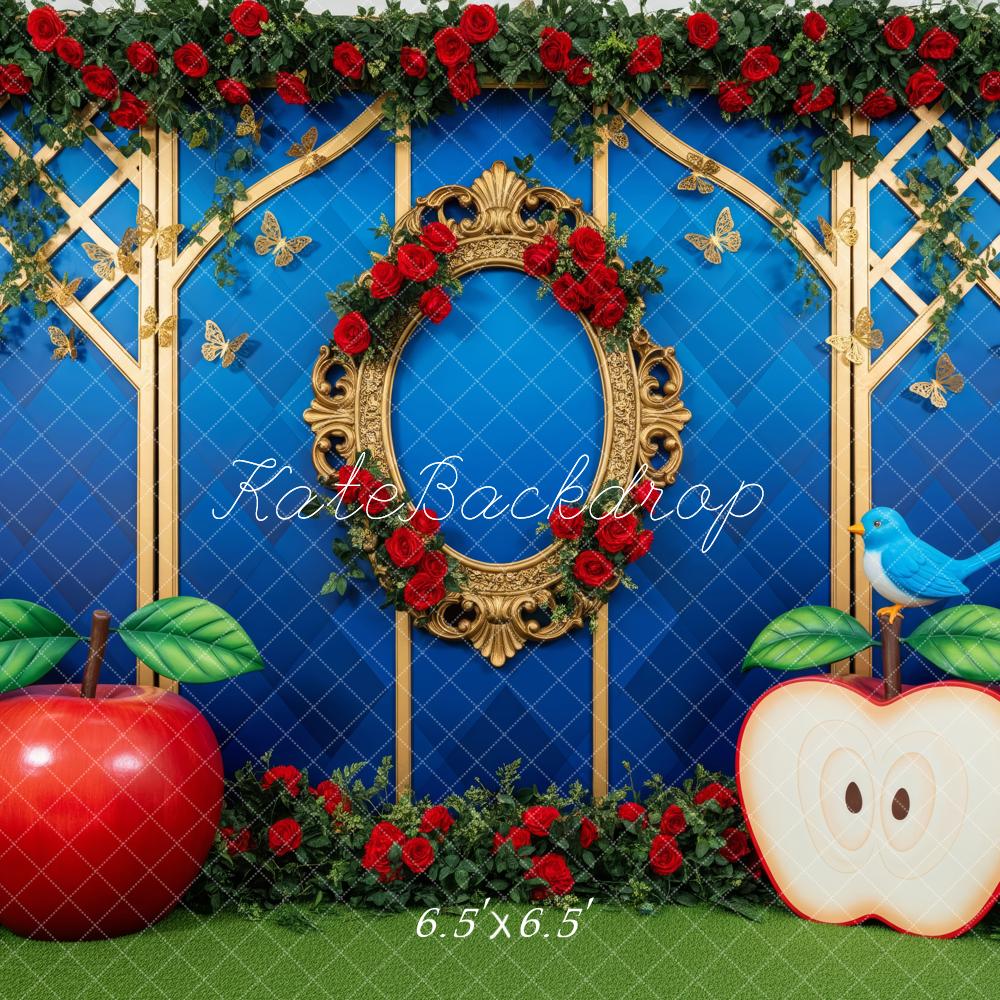 Kate Fairy Fantasy Gold Frame Apples Mushrooms Backdrop Designed by Patty Robert - Image 2