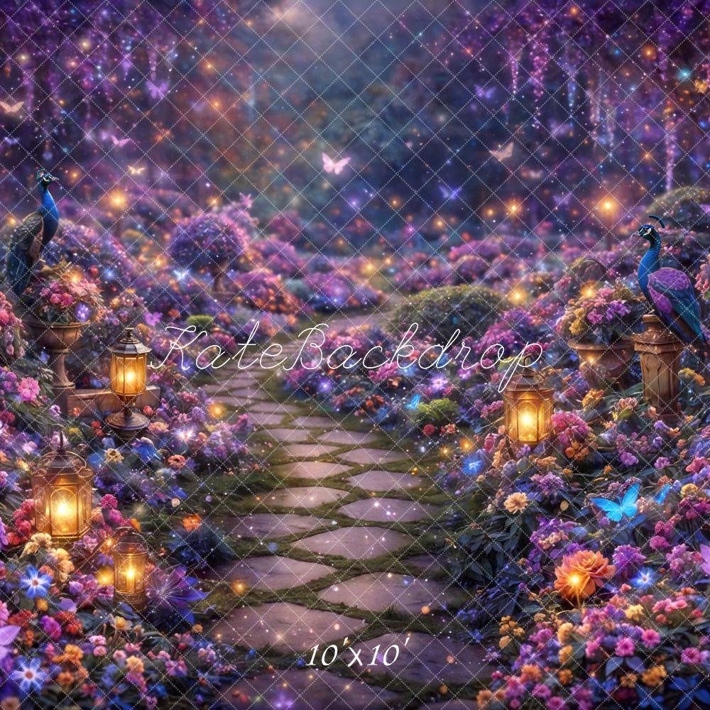 Kate Fairy Fantasy Lanterns Peacock Purple Backdrop Designed by Mini MakeBelieve - Image 7
