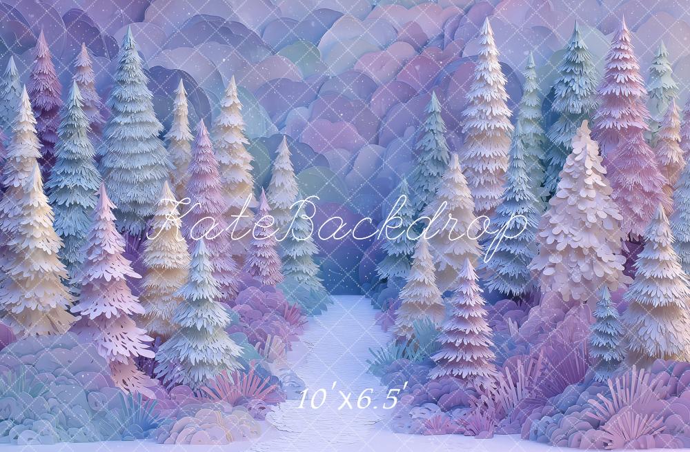 Kate Fairy Fantasy Pastel Pine Trees Backdrop Designed by Angela Marie Photography - Image 4
