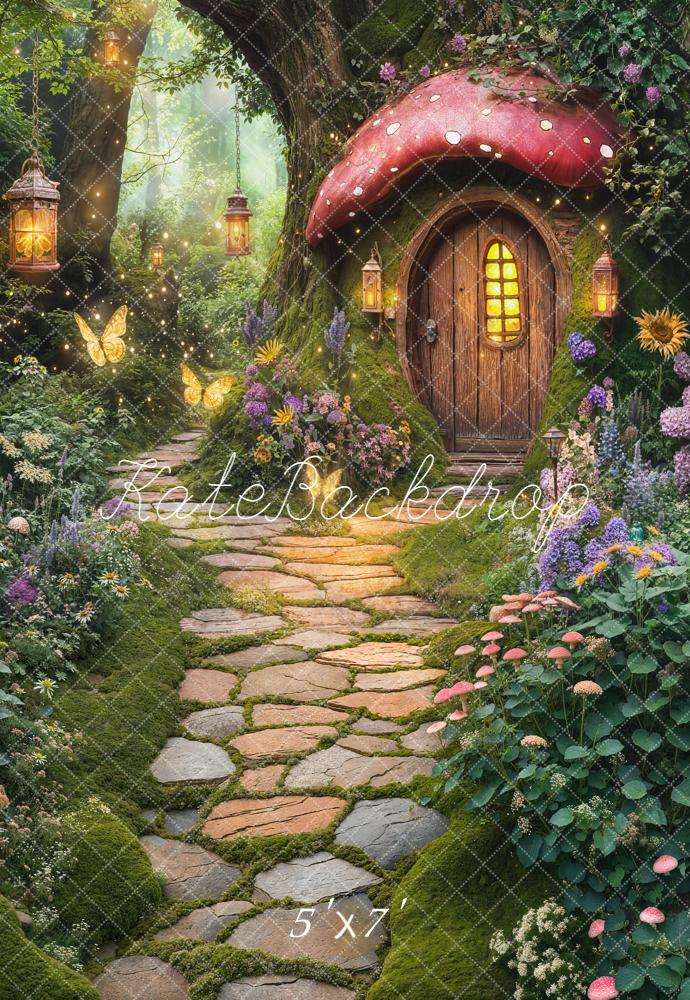 Kate Fairy Mushroom House Stone Path Backdrop Designed by Chain Photography