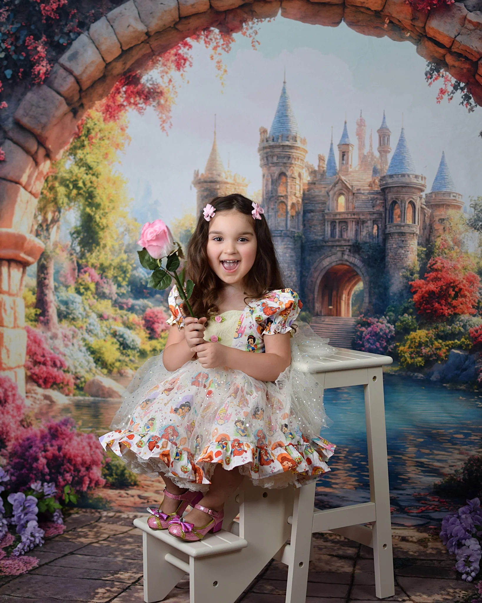 Kate Fairy Tale Castle Arch Garden Backdrop Designed by Emetselch