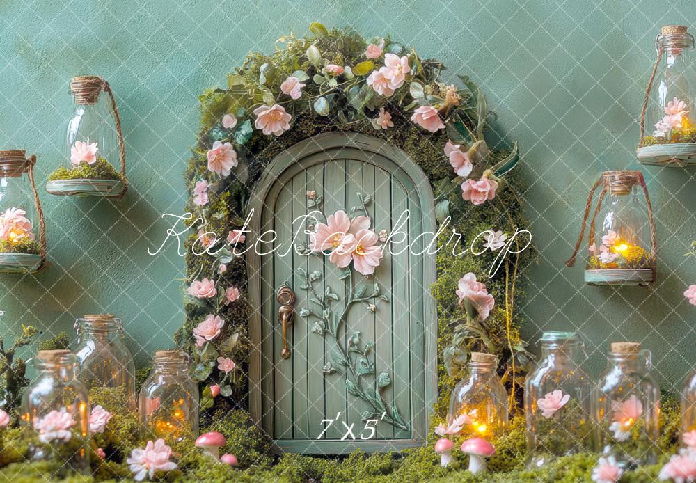 Kate Fairy Tale Door Floral Bottle Fantasy Backdrop Designed by Mini MakeBelieve