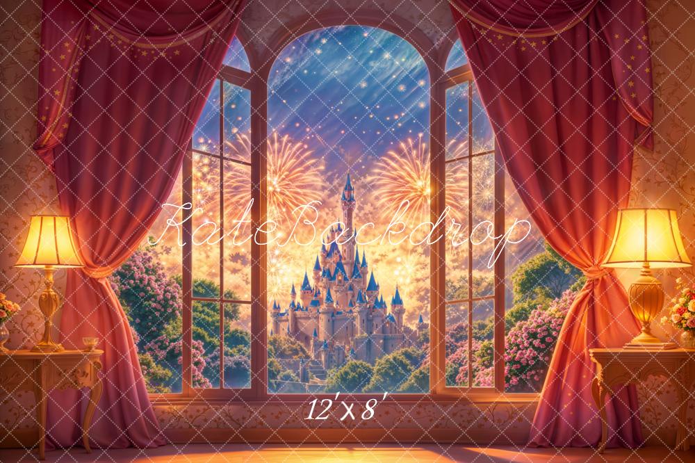 Kate Fantasy Castle Window Fireworks Backdrop Designed by Emetselch - Image 7
