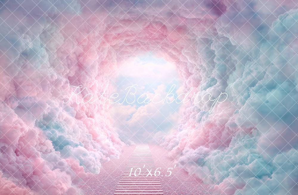 Kate Fantasy Pink Blue Cloud Tunnel Fleece Backdrop Designed by Angela Marie Photography - Image 2