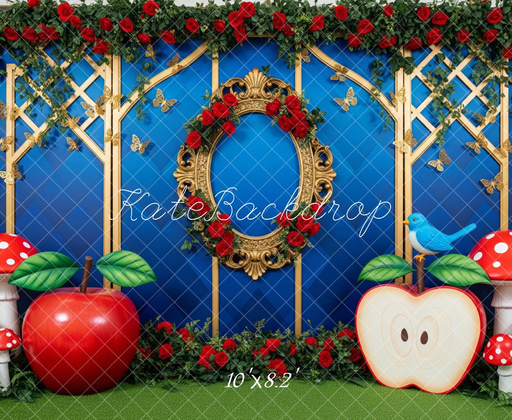 Kate Fantasy Roses Apples Mushrooms Fleece Backdrop Designed by Patty Robert - Image 3