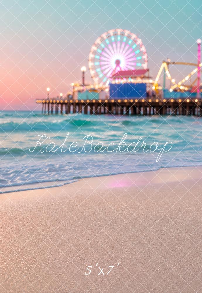 Kate Ferris Wheel Beach Pier Pastel Backdrop Designed by Chain Photography