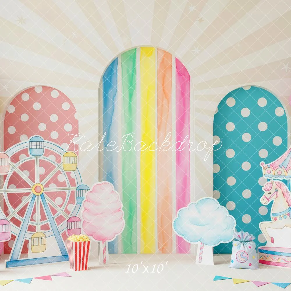 Kate Ferris Wheel Carousel Balloons Pastel Backdrop Designed by Patty Robert - Image 10