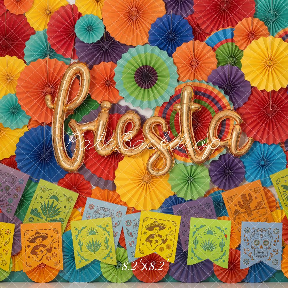 Kate Fiesta Colourful Paper Rosettes Papel Picado Backdrop Designed by Emetselch - Image 5