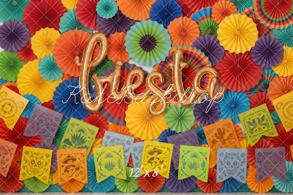 Kate Fiesta Paper Fans Banners Fleece Backdrop Designed by Emetselch - Image 4