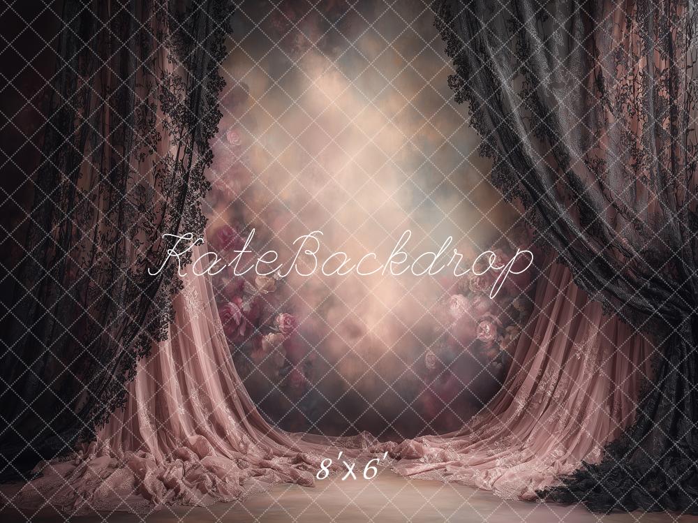 Kate Fine Art Curtains Black Pink Curtains Backdrop Designed by Angela Marie Photography - Image 3