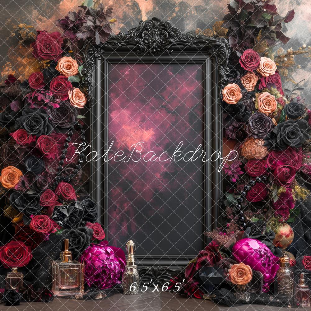 Kate Fine Art Dark Roses Ornate Frame Backdrop Designed by Mini MakeBelieve - Image 2