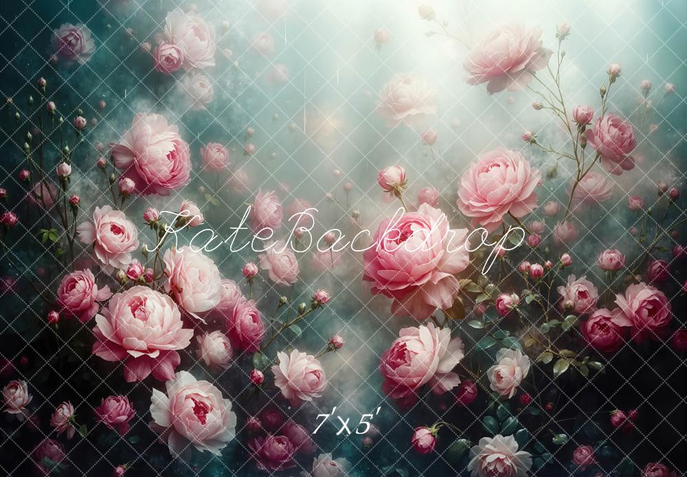 Kate Fine Art Pink Peony Florals Backdrop Designed by Mini MakeBelieve