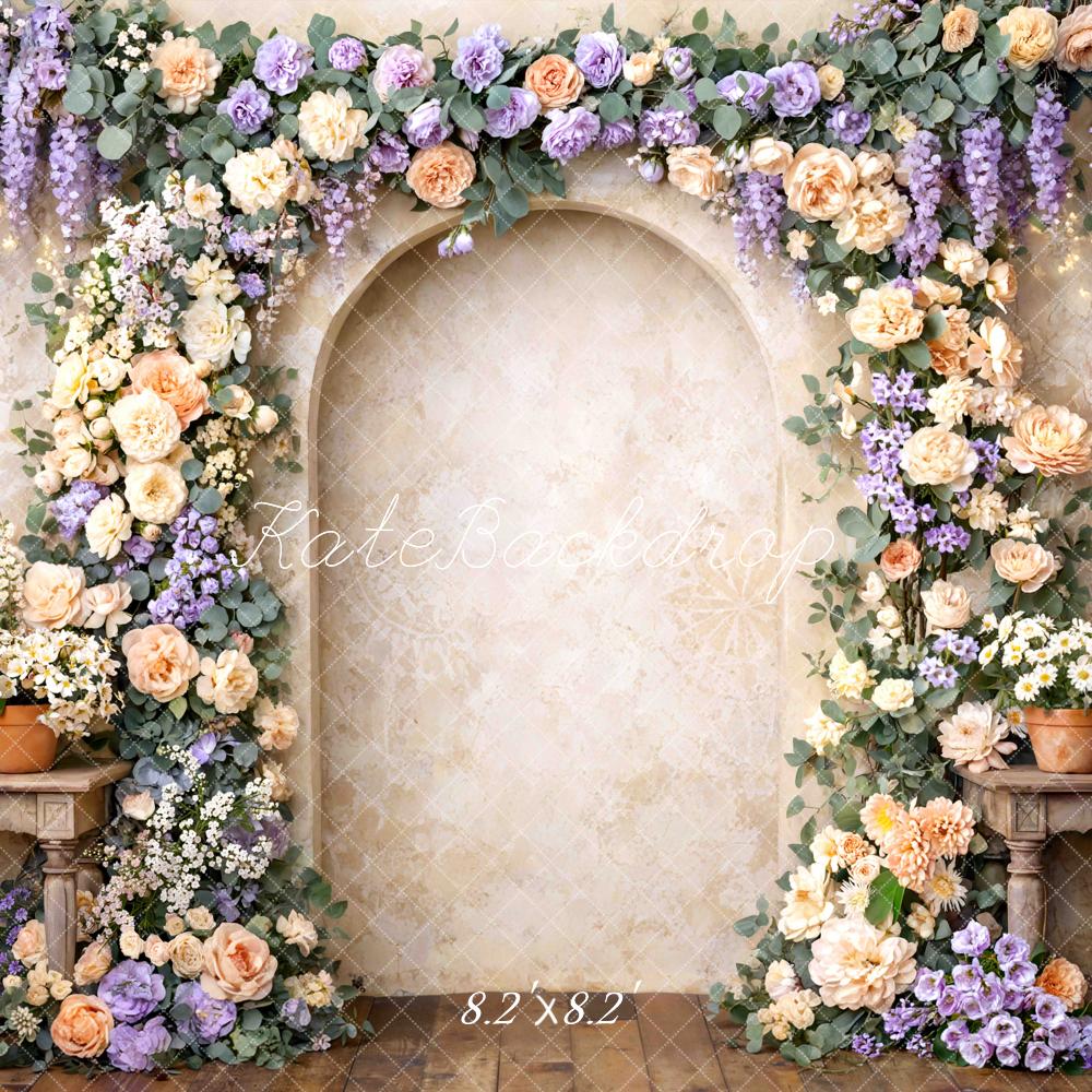 Kate Floral Arch Beige Wall Backdrop Designed by Mini MakeBelieve - Image 5
