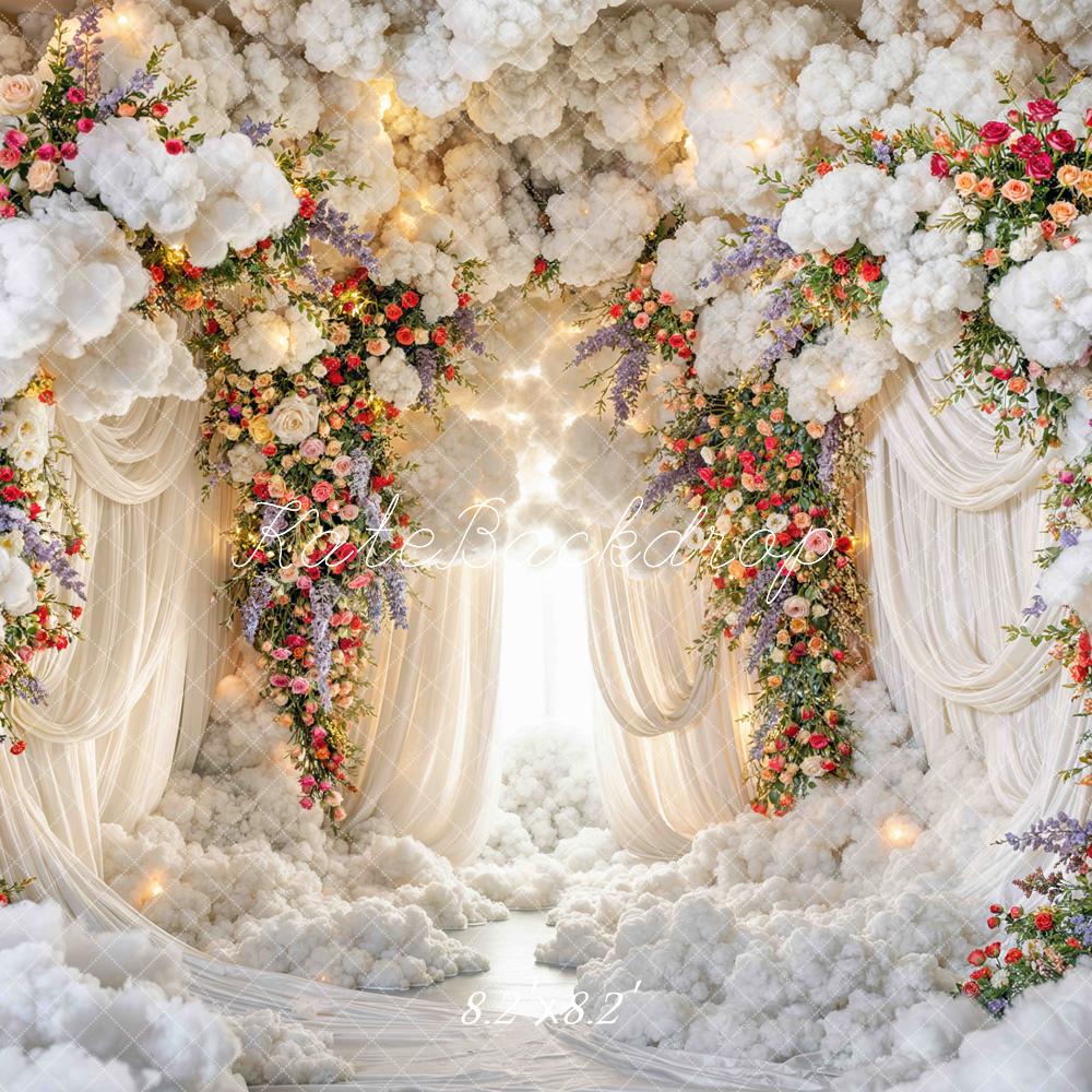 Kate Floral Arch Clouds Drapes Backdrop Designed by Mini MakeBelieve - Image 5