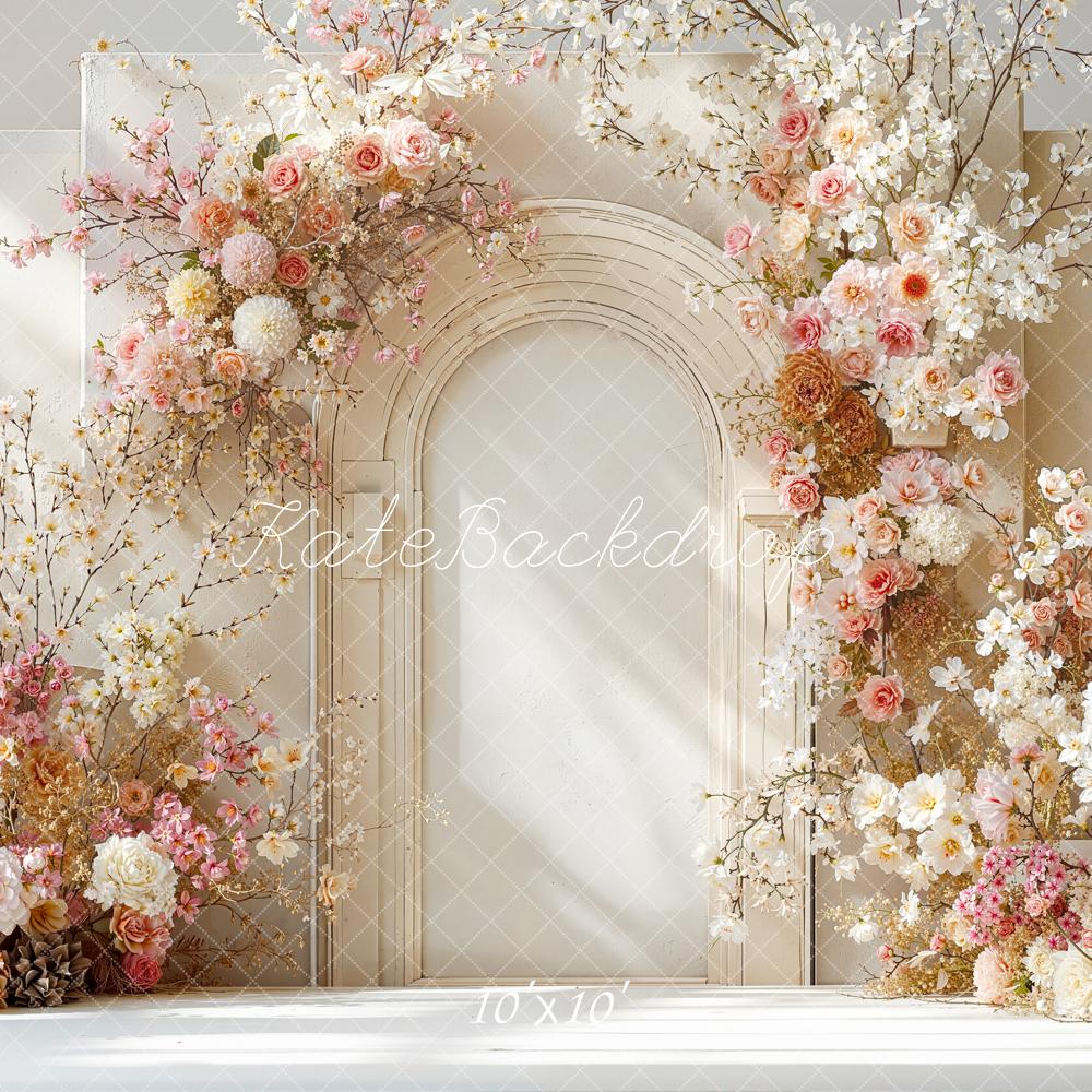 Kate Floral Arch Cream Arrangement Backdrop Designed by Emstselch - Image 9