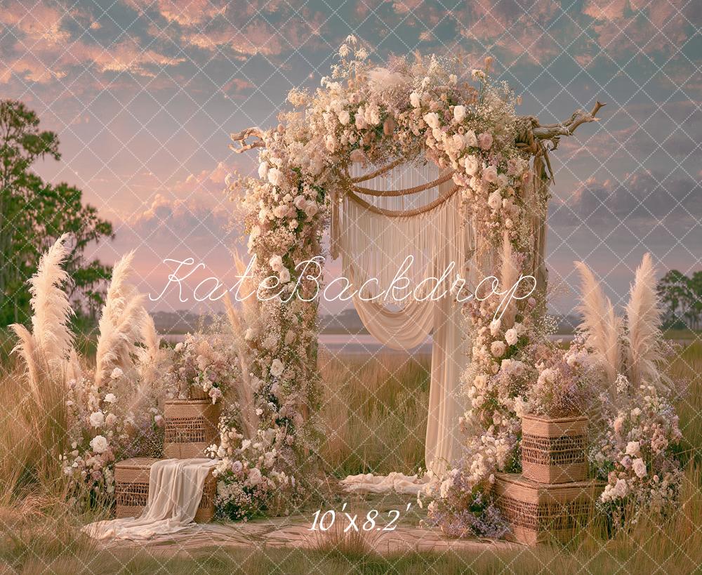 Kate Floral Arch Pampas Gras Backdrop Designed by Angela Marie Photography - Image 6