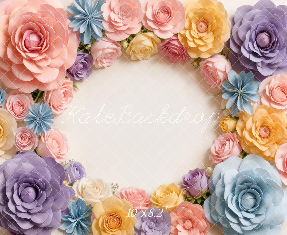 Kate Floral Arch Pastel Fleece Backdrop Designed by Chain Photography - Image 3
