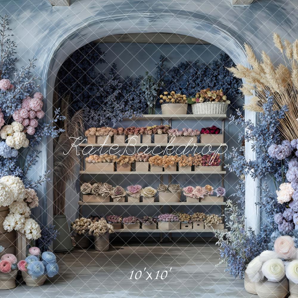 Kate Floral Arch Shelves Pastel Blue Backdrop Designed by Mini MakeBelieve - Image 7