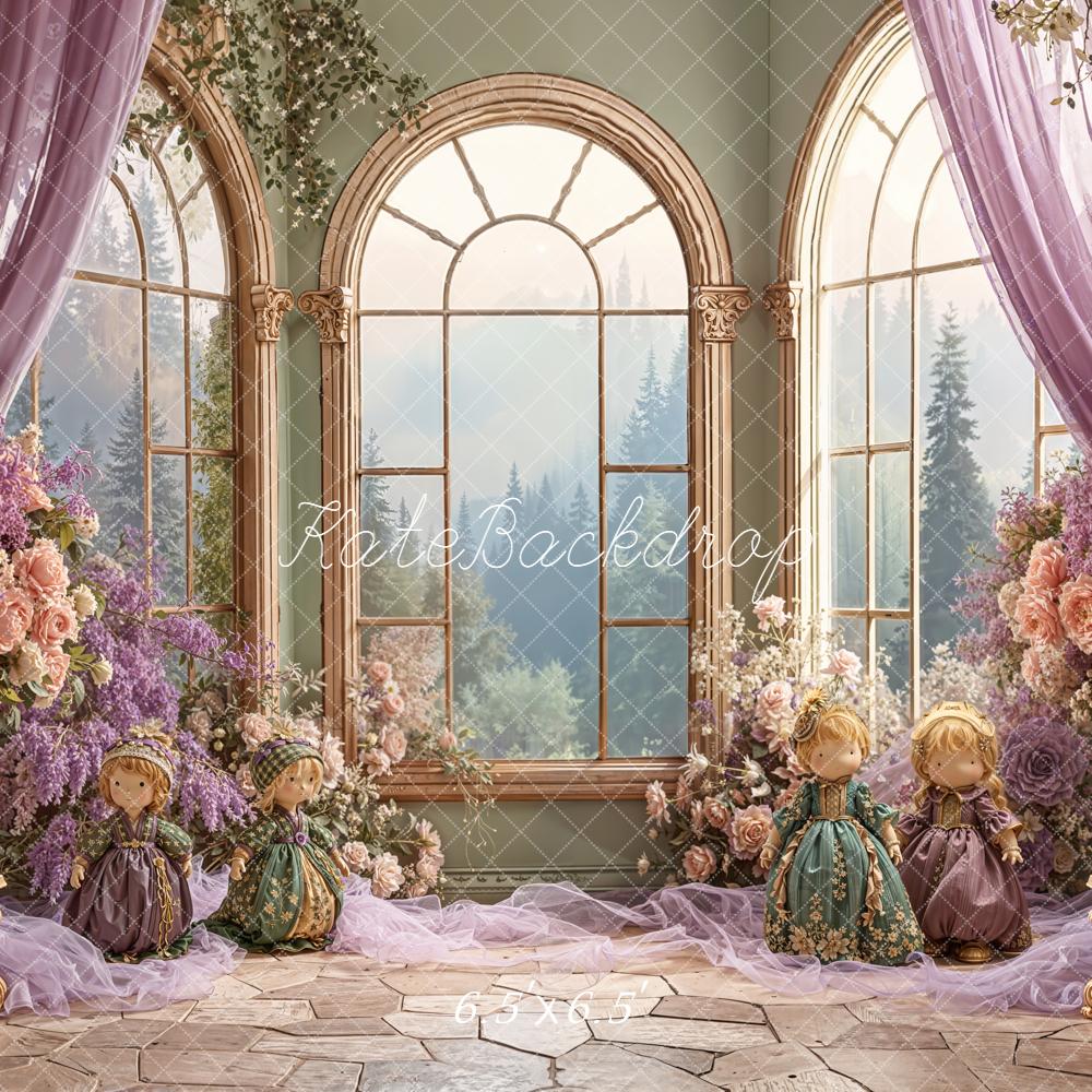Kate Floral Arch Window Dolls Victorian Backdrop Designed by Emetselch - Image 2