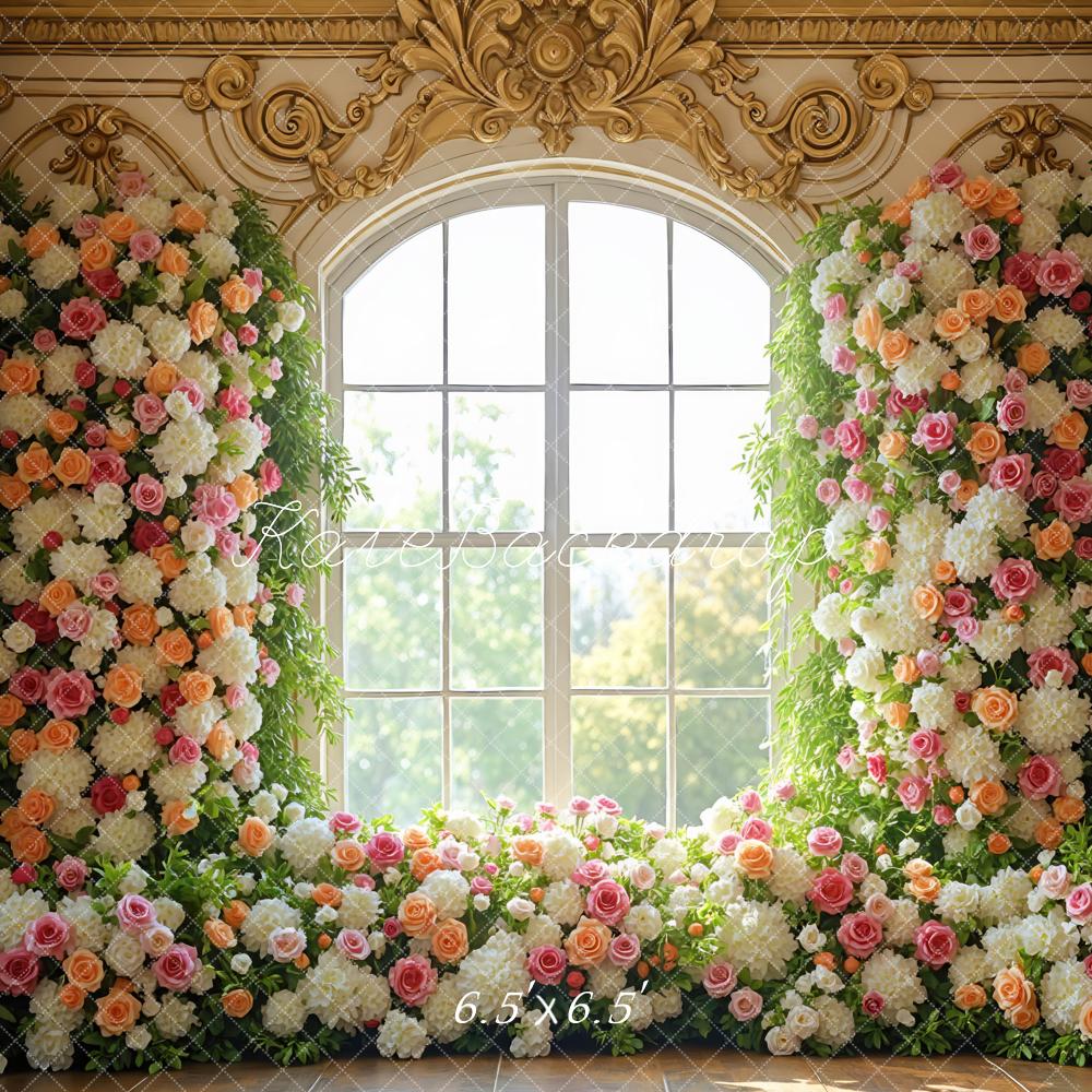 Kate Spring Floral Arch Window Ornate Gold Backdrop Designed by Mini MakeBelieve - Image 2