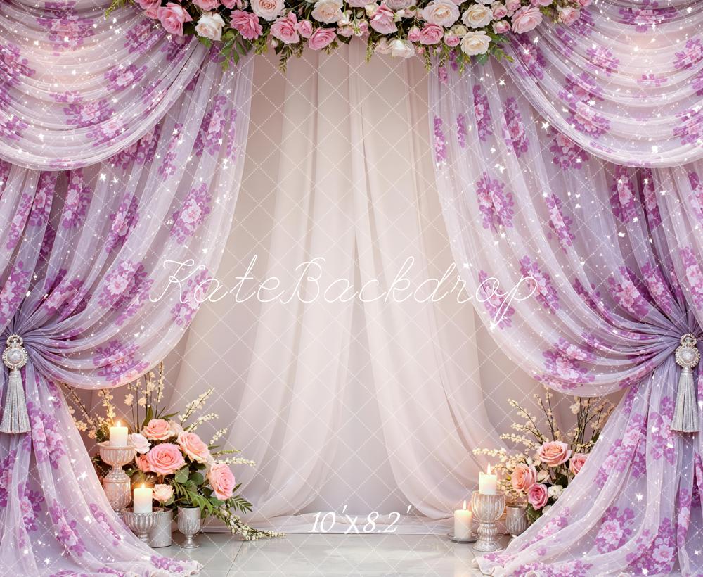 Kate Floral Curtains Candles Backdrop Designed by Mini MakeBelieve - Image 6