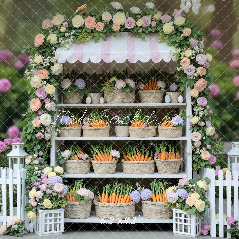 Kate Floral Shelves Carrots Pastel Backdrop Designed by Mini MakeBelieve - Image 5