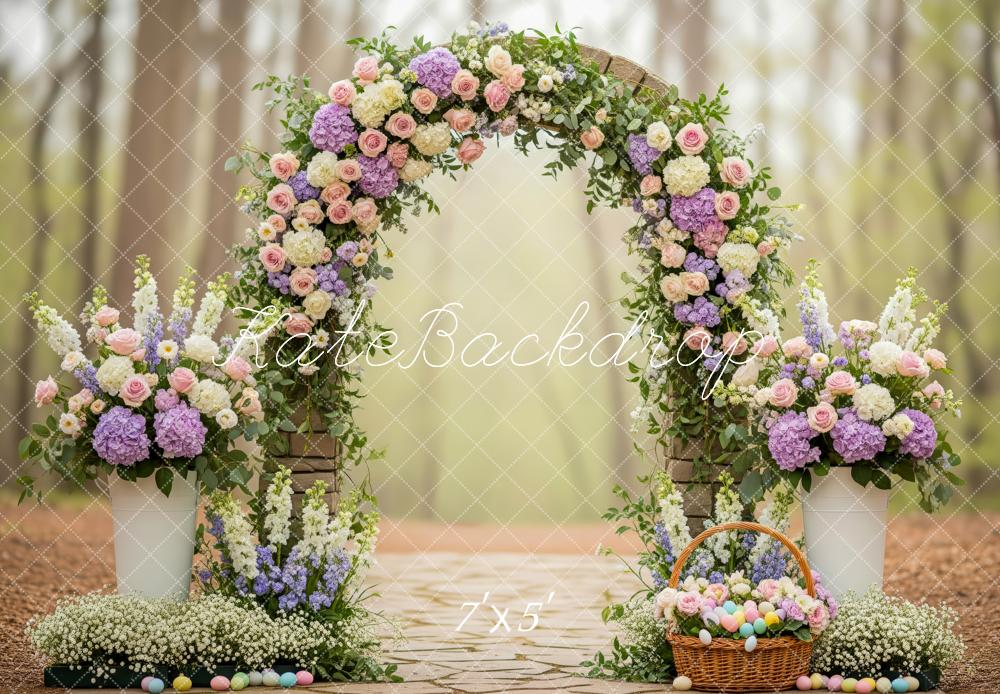 Kate Floral Arch Pastel Spring Backdrop Designed by Patty Robert